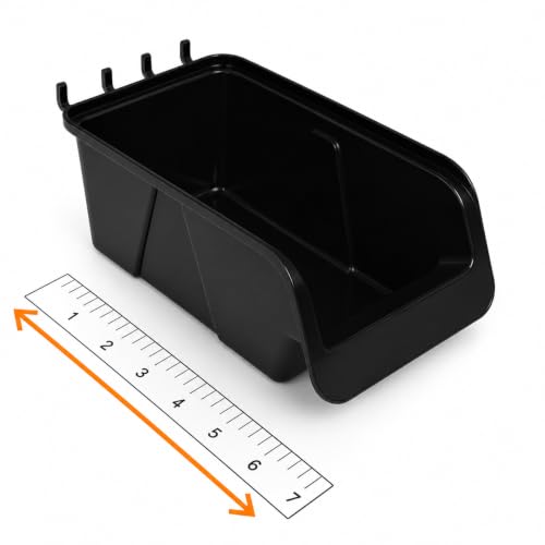 WallPeg Pegboard Bins - 6 Each 7" & 6 Each 5" ORGANIZING Bins - Hooks to Peg Board Panel Organize Hardware Arrange Accessories Workbench Tool Organizer Garage Storage -Made in USA- - style: 6 (7" Bins) & 6 (5" bins)