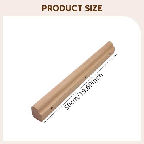 Wooden Rock Climbing Holds 3-Piece Set for Bouldering Training, Finger Strength Exercise, Home Outdoor Wall, Thick to Thin Edges 50cm