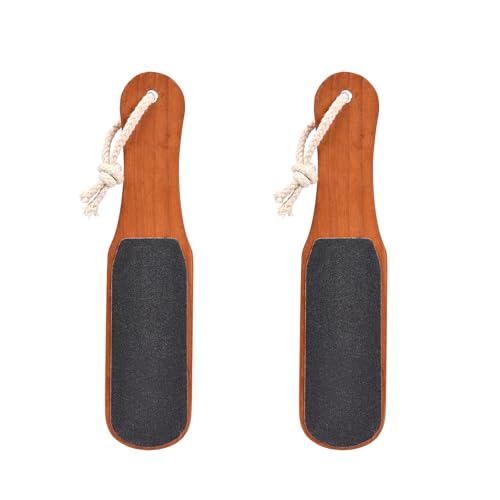 2PCS Foot File Foot Rasp Wooden Handle Pedicure Tool Foot Callus Remover Scrubber Dual-Sides Heel Grater for Dead Skin (1)