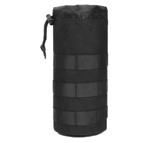 TRIWONDER Tactical MOLLE Water Bottle Pouch H2O Hydration Carrier, Military Bottle Holder Molle Drink Holder Travel Water Bottle Bag for Backpack Camping Outdoor - color: 03 Black