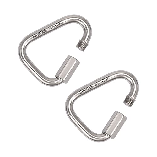 SHONAN 2.9 Inch Delta Quick Link Large Stainless Steel Triangle Quick Links Heavy Duty Triangle Carabiners Marine Grade, 2 Pack, 1535 Lbs Capacity - size: 2.9 Inch, 2 Pack(Marine Grade)