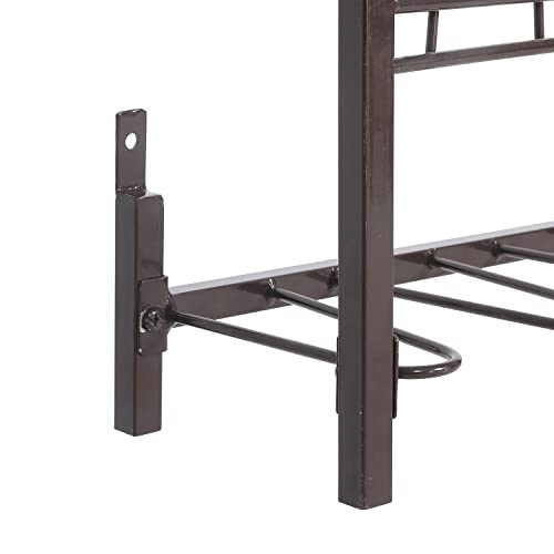 MyGift 5-Tier Wall Mounted Dark Brown Metal 18 Pair Boot and Shoe Storage Rack Organizer Stand - color: Brown (5 Tier, 18 Pairs)