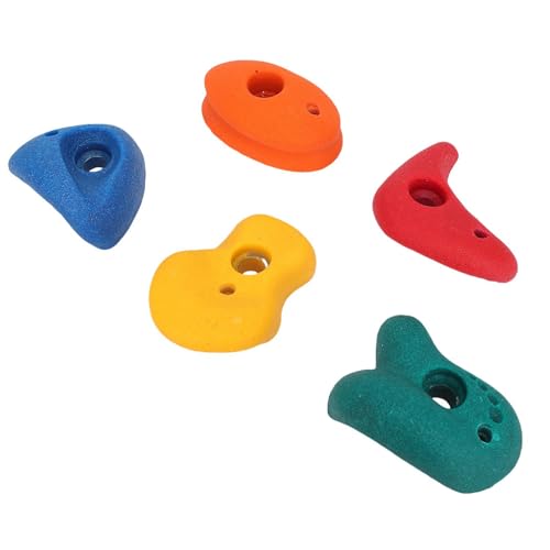 Keenso Kids Resin Salbing Holds Set with Unique Forms for Internal External Walls, 5 Pcs Rock Wall Grips Kit for Children