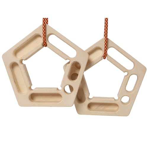 2-Pack Wooden Climbing Hangboard for Finger Strength Training - Portable Rock Climbing Trainer