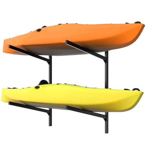 WALMANN Heavy Duty Wall Mounted Kayak Storage Rack for Garage, Adjustable Kayak Hangers for Wall, Holds Up to 220 lbs - style: 2-Tier