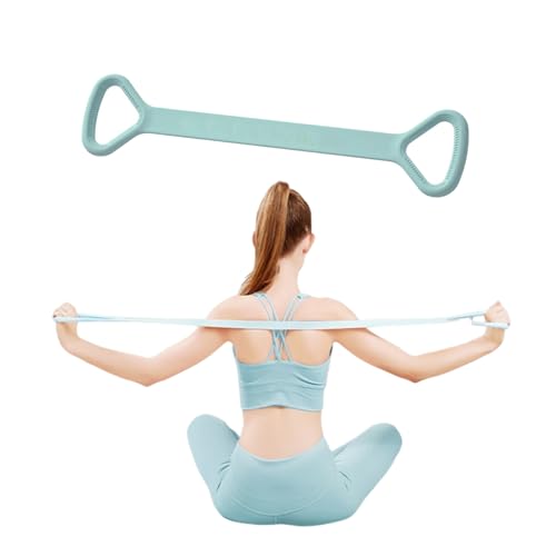 Figure 8 Resistance Band, Arm Back Shoulder Exercise Elastic Rope Stretch Fitness Band, Foot, Leg, Hand Stretcher, Arm Exerciser for Yoga Pilates Stretching Physical Therapy, Home Gym Workout - color: blue