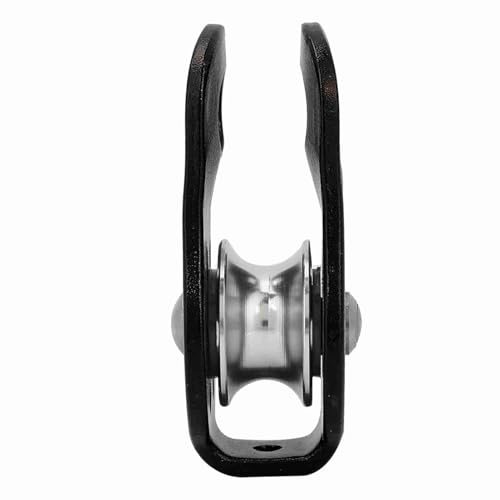26KN Climbing Pulley, Fixed Plate Aluminum Alloy Rope Pulley Small Pulley System for 12mm Rope Climbing, Zipline, Hauling Outdoor Activity - color: Black