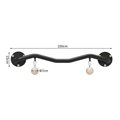 AGYH Wall-Mounted Horizontal Bar, Home Pull-up Wrist Strength Training Finger Grip Ball, Rock Climbing Equipment, Load 200kg, Black/Silver - color: Black