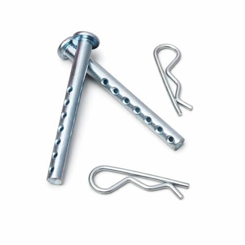 472795 Hitch Pin Clevis Pin with R Clip, 1/4 x 2-1/2 Inches Hairpin Cotter Pin Fastener, Carbon Steel Hitch Pin for Trailer and Farm Equipment, 2 Pack
