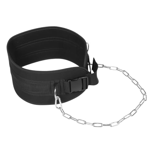 GARVALON Weighted Dipping Belt with Heavy-duty Chain, Thickened Pull-up Waist Belt for Weightlifting, Bodybuilding Resistance Training Equipment for Muscle Strength