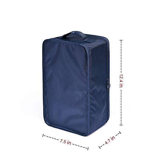 Travel Shoe Bags, Foldable Waterproof Shoe Pouches Organizer-Double Layer (2 Navy Bag) - color: Navy, size: 2 Packs