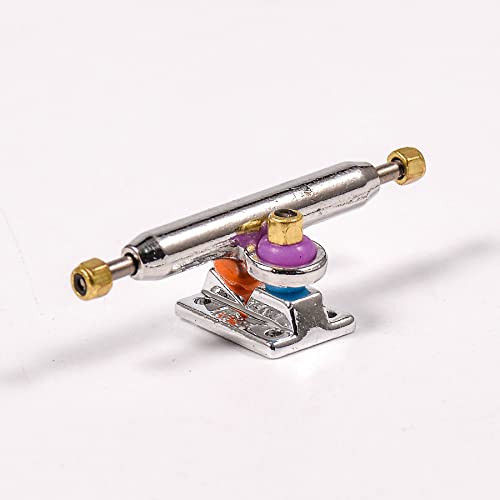 Fingerboard Trucks with Upgraded Urethane Bushings and Pivot Cup,34mm 32mm Width,Normal Kingpin (Silver, 32mm) - color: Silver, size: 32mm
