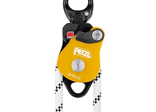 PETZL Unisex Spin L2 Double Pulley with Very High Output with Walker - color: Yellow