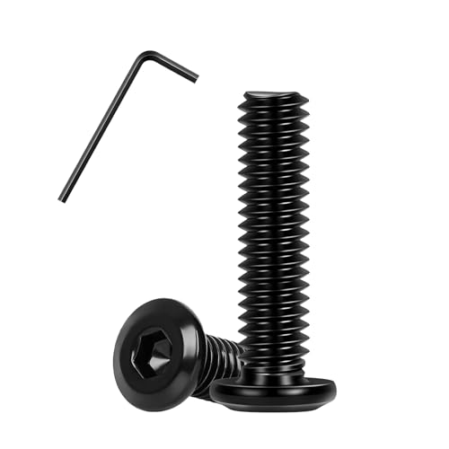 Matuja 1/4-20 x 1-1/2" Flat Head Hex Socket Bolts Screws,304 Stainless Steel,Black Oxide Finish,Fully Threaded Bright Furniture with Hex Key(20 Pcs) - size: 1/4-20 x 1-1/2"