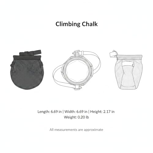 Climbing Chalk Bag with Drawstring Closure - Lightweight Waist Pouch for Rock Climbing, Bouldering & Gym Training (1 Pack) - color: Black