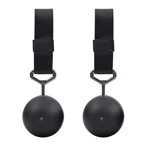 Rock Climbing Solid Training Cannonball Bomb Power Pull Up Ball Hold Grips for Straps for Finger, Forearm, Biceps, Back Muscles - color: Black (3.5")