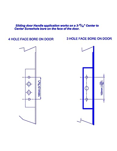 Rockwell Security Euro Charlotte Patio Sliding Door Handle Brushed Nickel Finish Fits 1-3/4 Inch Thick Doors with 3-15/16 Inch Screw Holes with 3 or 4 Holes - color: Brushed Nickel