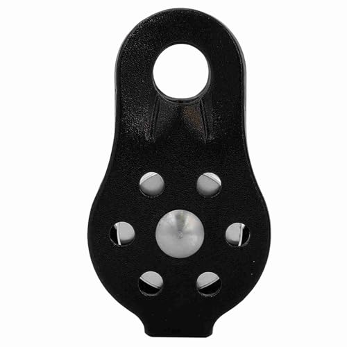 26KN Climbing Pulley, Fixed Plate Aluminum Alloy Rope Pulley Small Pulley System for 12mm Rope Climbing, Zipline, Hauling Outdoor Activity - color: Black
