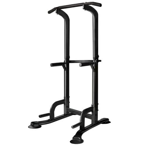 BARWING Pull Up Bar Station, Power Tower, Dip Station with 3D Backrest, Multi-Function Strength Training Stand Rack, Adjustable Height Dip Bar for Home Gym Workout Stand Fitness Exercise Equipment - color: P013-B