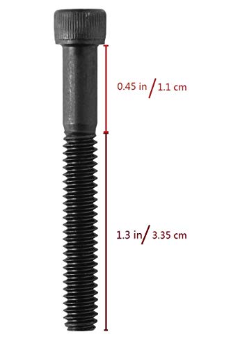 Socket Head Cap Screw, 1/4-20 x 1-3/4", Alloy Steel, Black Oxide, Hex Socket Coarse Thread, 1/4 inch Hexagonal Allen Bolt, Length: 1-3/4 inch, Full Thread (Quantity: 20) - size: 1-3/4