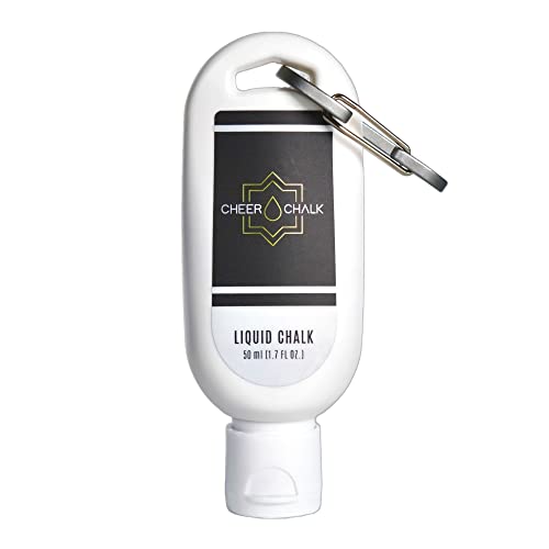 Liquid Chalk - Chalk for Elite Cheerleading - Chalk for Stunting - Chalk for Gymnastics - 50ml Bottle with Carabiner - 50 Practices Per Bottle - Maximum Grip for Safer Stunting - style: 1 Pack