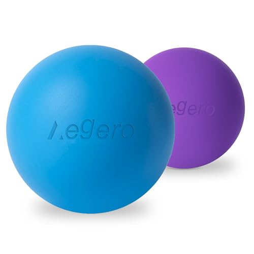 Massage Lacrosse Balls for Myofascial Release (2Pack, Blue and Purple) | Yoga Deep Tissue Massage,Trigger Point Therapy and Foot Plantar Fasciitis,Muscle Soreness Massager Ball - color: Blue /Purple