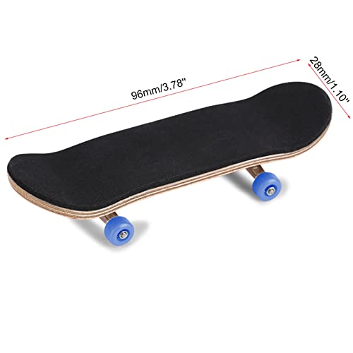 Gavigain 1Pc Wooden Fingerboard Maple Wooden Alloy Fingerboard Finger Skateboards with Box Reduce Pressure Kids Gifts(Dark Blue)