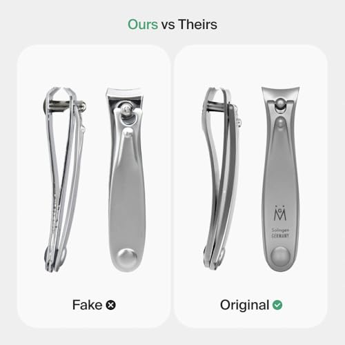 GERMANIKURE Professional Large Nail Clipper (8 cm) - FINOX Surgical Stainless Steel Manicure and Pedicure Tools in Leather Case- Ethically Made in Solingen Germany - 4712 - Travel Size Nail Care - size: Large (8 cm)