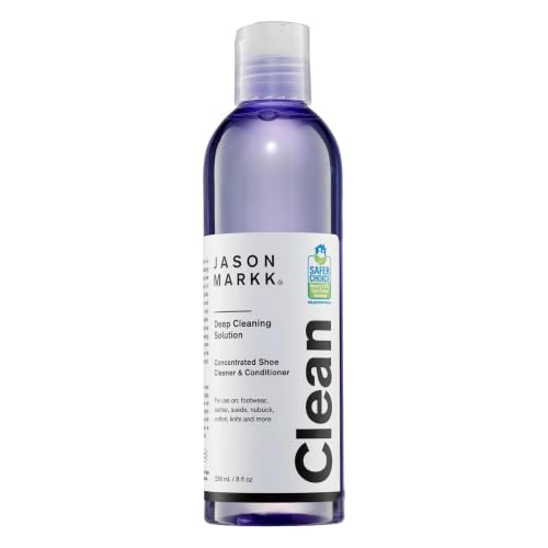 Jason Markk Deep Cleaning Solution, Shoe Cleaner, Cleans & Conditions, Sneaker Care, Ideal for Footwear, Safe for Leather, Suede, Nubuck, Cotton, Knits, 8oz - style: 8oz Sneaker Cleaner