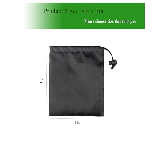 6-Pack Nylon Drawstring Bags with Toggle Closure - Multi-Size Cinch Sack Set for Travel Luggage Organization, Gym Gear, Shoe Storage, and Folding Blind Cane Pouch - Ditty Bags (5 x 7 Inch) - size: 5 x 7 Inch