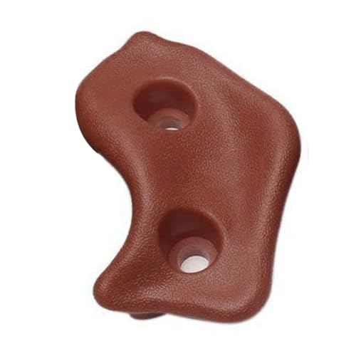 Keenso Rock Climbing Holds, PE Rock Wall Hold Set 12PCS with Screws and Wrench, Ergonomic Grip, 80kg Capacity, 12.5 X 10cm, for Indoor Outdoor Kids Adults Training - color: Brown