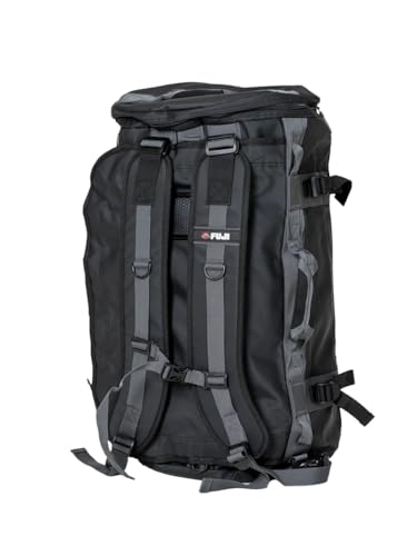 FUJI Unisex Convertible Duffle Backpack, Water-Resistant (Not Waterproof), Multi-Functional Luggage Gym Bag for Men and Women - color: Black/Graphite