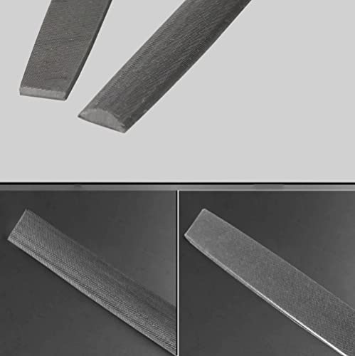 KALIM 2-Piece Flat & Half Round Medium Cut File, Double Cut Teeth, 6'' Length, Made of High Carbon Steel, Hand File Without Handle Suitable for Wood, Metal, Sharpening, etc.
