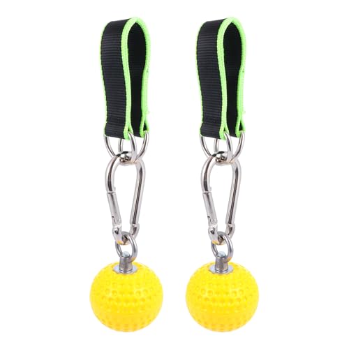 Climbing Training Grip Ball Hand Exerciser with Hanging Rings Solid Grip Strengthener for Finger and Wrist Workout Gym Fitness Sling Training Aid for Rock Climbing Random Color