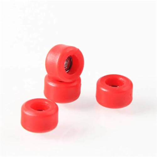Fingerboard Wheels 10Set Professional PU+Metal Urethane CNC Bearing Wheel for Wooden Fingerboard Wheels(-RD) - color: -Rd