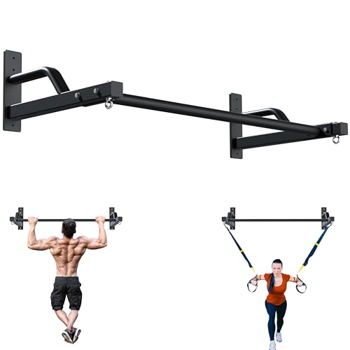 2026 Upgrade Pull Up Bar Wall Mounted - 600 lbs Heavy Duty Strength Training Pull-Up Bars, Ideal Rogue Pull Up Bar for Home and Commercial Gym, Easy Installation Chin Up Bar, Versatile Garage Pullup Bar - color: Black