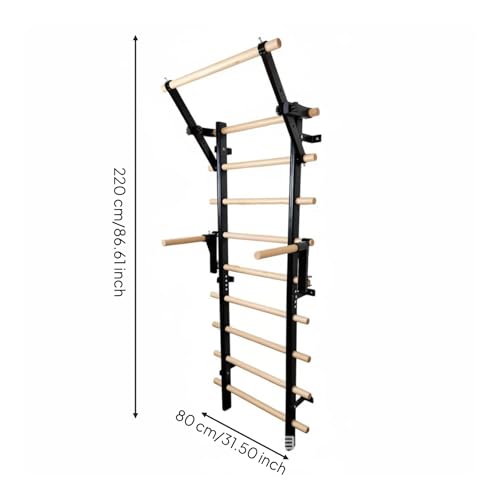 Home Gym Equipment Exercise Ladder Stall Bar Pull-Up Vertical Frame Wood With Secure Stable Construction Suitable for Climbing Lifting Mobility Fitness
