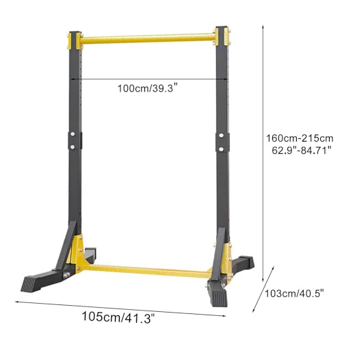 Pull Up Bar Free Standing Portable Pull Up Dip Station with 11 Gears Adjustment Multi-Function Strength Training Pullup Tower Station Equipment for Home Gym 400lbs Black