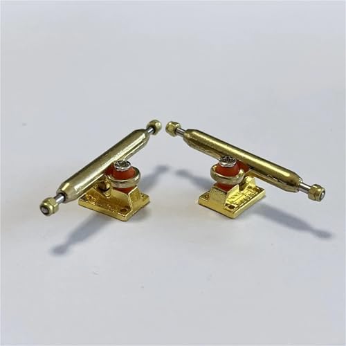 2pcs Inverted Kingpin Fingerboard Truck 34mm 32mm with Soft Bushing for Finger Skateboard(Gold) - color: Gold