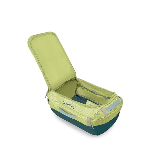 Osprey Transporter Lightweight Travel Duffel Bag - Extra Large Water Resistant Durable Gear Bag for Men and Women - color: Glow Dew-torrent Blue, style: 65l