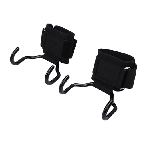 Garosa Weight Lifting Hooks Adjustable Non Slip Rubber Grip 330lb Capacity Wrist Straps with Widened Cotton Layer for Strength Training Bodybuilding Pull Ups Barbell Rowing