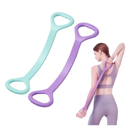 ANIS·KEAAR 2 PCS Figure 8 Resistance Band - Elastic Fitness Rope for Arm, Back, Shoulder & Full-Body Workouts | Foot, Leg, Hand Stretcher for Yoga, Pilates, Physical Therapy & Home Gym Exercise