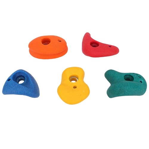 5 Pcs Climbing Holds, Colorful Resin Wall Grips with Mounting Hardware for Kids Indoor Outdoor Climbing