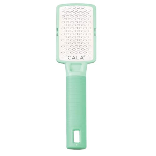 CALA Silky Glide Pro Callus Remover Foot File (Mint), Stainless Steel Micro-File Wide Surface for Wet/Dry Skin, Ultra-Soft Handle for Comfort & Control, Reusable, Easy-Clean - color: Mint