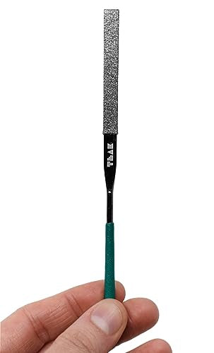 Teak Tuning PRO Diamond Encrusted Needle Fingerboard File - Logo Engraved with Rubber Handle - 5.5" Length - Great for Grip Tape & Gear Smoothing & Sculpting