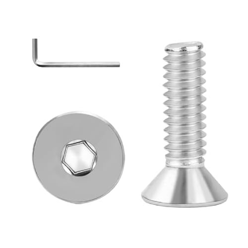 5/16-18x1 Flat Head Socket Cap Screws Bolts 30pcs HS/JXLS-03 | 304 Stainless Steel, UNC Coarse Full Thread, Equipped with Phillips Bit, for DIY, for Repair, Install Furniture Screws - size: 5/16-18x1"