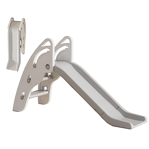Toddler Slide Large Play Climber Slide PlaySet with Extra Long Slipping Slope Indoor Slide Kids Slide Toddler Playground Toddler Slide Outdoor Toys for Toddlers (White) - color: White