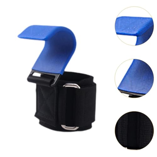 Menolana Fitness Weight Lifting Hook for Men Women Exercise Strength Training Thick Wrist Padding Weight Lifting Grip for Shrugs Rows, Blue