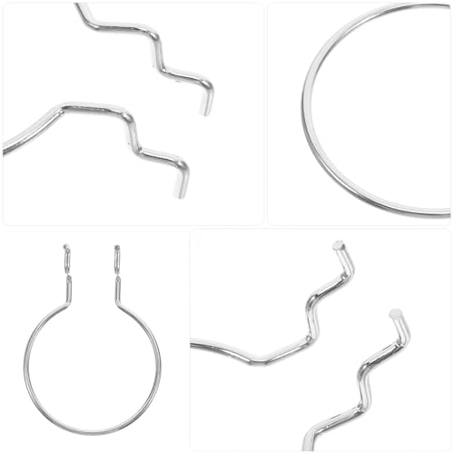 NUOBESTY 10pcs Silver Iron Pegboard Hooks Hardware Accessories for Garage and Craft Room Hanging Board Organizer Hole Board Tool Holders