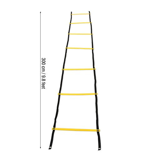 RiToEasysports Speed Training Agility Ladder PP and Nylon Speed Ladder 7 10 13 Rung Foldable Setup Footwork Coordination Training for Soccer Football Basketball Athletes - size: 3.5 meters 7 yuan